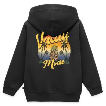 Vacay-modus-ananas-kiefern-entwurf Für Strand - Kinder Premium Organic Zip Hoodie - Schwarz - Hinten - AI Model Kid Male (0cm)