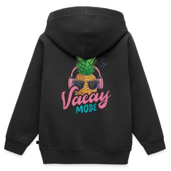 Vacay Mode Ananas Design Für Strandliebhaber - Kinder Premium Organic Zip Hoodie - Schwarz - Hinten - AI Model Kid Male (0cm)