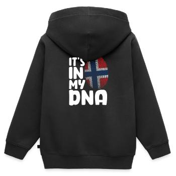 Norwegen - Kinder Premium Organic Zip Hoodie - Schwarz - Hinten - AI Model Kid Male (0cm)