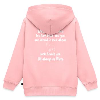 Chiens Labrador - Sweat Premium à capuche zippé enfant bio - rose - Dos - AI Model Kid Female (0cm)