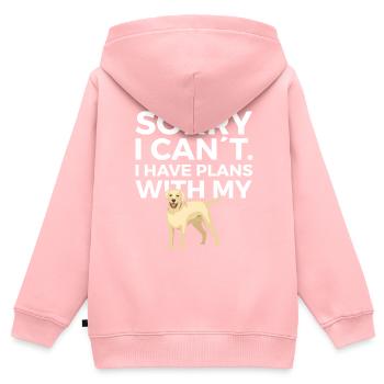 Chiens Labrador - Sweat Premium à capuche zippé enfant bio - rose - Dos - AI Model Kid Female (0cm)