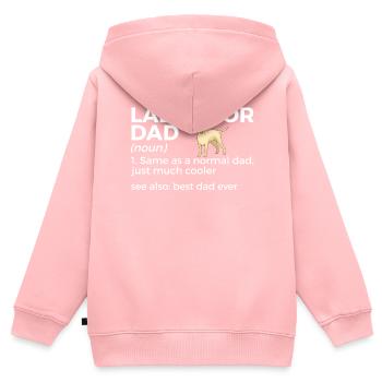 Chiens Labrador - Sweat Premium à capuche zippé enfant bio - rose - Dos - AI Model Kid Female (0cm)