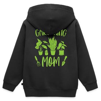 Jardin Mama Mère Jardinier Horticulture - Sweat Premium à capuche zippé enfant bio - noir - Dos - AI Model Kid Male (0cm)