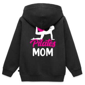 Pilates Mama Mami Mère Amante - Sweat Premium à capuche zippé enfant bio - noir - Dos - AI Model Kid Male (0cm)