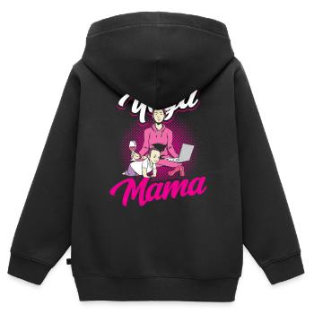 Yoga Mama Mami Hobby Mother - Kids Premium Organic Zip-up Hoodie - black - Back - AI Model Kid Male (0cm)