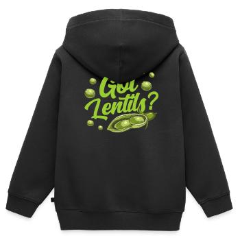 Linsen Haben Liebhaber Linse Linsensuppe Essen - Kinder Premium Organic Zip Hoodie - Schwarz - Hinten - AI Model Kid Male (0cm)
