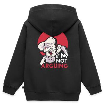 Ich Streite Mich Nicht Argument Argumentieren - Kinder Premium Organic Zip Hoodie - Schwarz - Hinten - AI Model Kid Male (0cm)