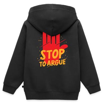 Aufhören Zu Streiten Argumentieren Argument - Kinder Premium Organic Zip Hoodie - Schwarz - Hinten - AI Model Kid Male (0cm)