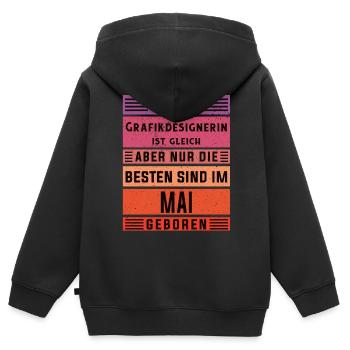 Illustrator Geburtstag Mai geboren - Kinder Premium Organic Zip Hoodie - Schwarz - Hinten - AI Model Kid Male (0cm)