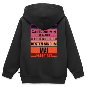 Restaurant Wirt Geburtstag Mai geboren - Kinder Premium Organic Zip Hoodie - Schwarz - Hinten - AI Model Kid Male (0cm)