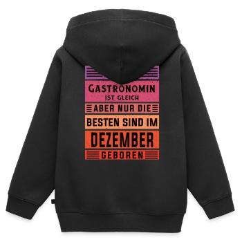 Restaurant Wirt Geburtstag Dezember geboren - Kinder Premium Organic Zip Hoodie - Schwarz - Hinten - AI Model Kid Male (0cm)