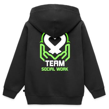 Team Social Work Social Work Social Workers - Kids Premium Organic Zip-up Hoodie - black - Back - AI Model Kid Male (0cm)