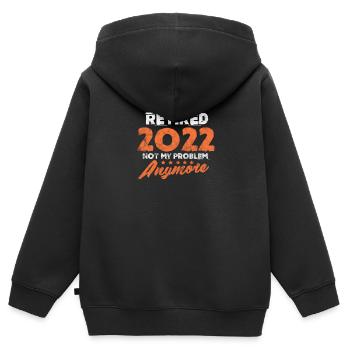 Ruhestand - Kinder Premium Organic Zip Hoodie - Schwarz - Hinten - AI Model Kid Male (0cm)