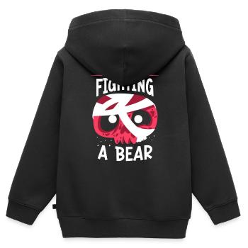 Ich Habe Mit Einem Bären Gekämpft Patient Erholung - Kinder Premium Organic Zip Hoodie - Schwarz - Hinten - AI Model Kid Male (0cm)
