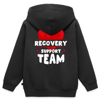 Team Zur Unterstützung Der Genesung Erholung - Kinder Premium Organic Zip Hoodie - Schwarz - Hinten - AI Model Kid Male (0cm)