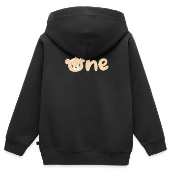 Teddybär Bär Teddy Stofftier Kinder Geschenk - Kinder Premium Organic Zip Hoodie - Schwarz - Hinten - AI Model Kid Male (0cm)