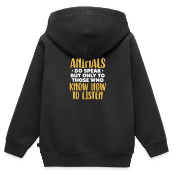Tierarzt - Kinder Premium Organic Zip Hoodie - Schwarz - Hinten - AI Model Kid Male (0cm)