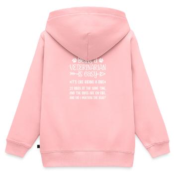 Tierarzt - Kinder Premium Organic Zip Hoodie - Rosa - Hinten - AI Model Kid Female (0cm)