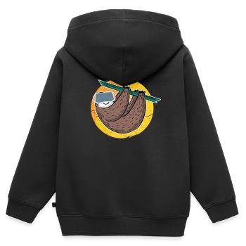 VR Réalité Virtuelle Gamer Cadeau - Sweat Premium à capuche zippé enfant bio - noir - Dos - AI Model Kid Male (0cm)