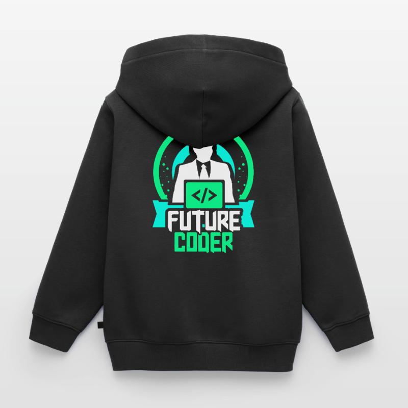 Zukünftiger Coder Coding Programmierer Code Kinder Premium Organic Zip Hoodie