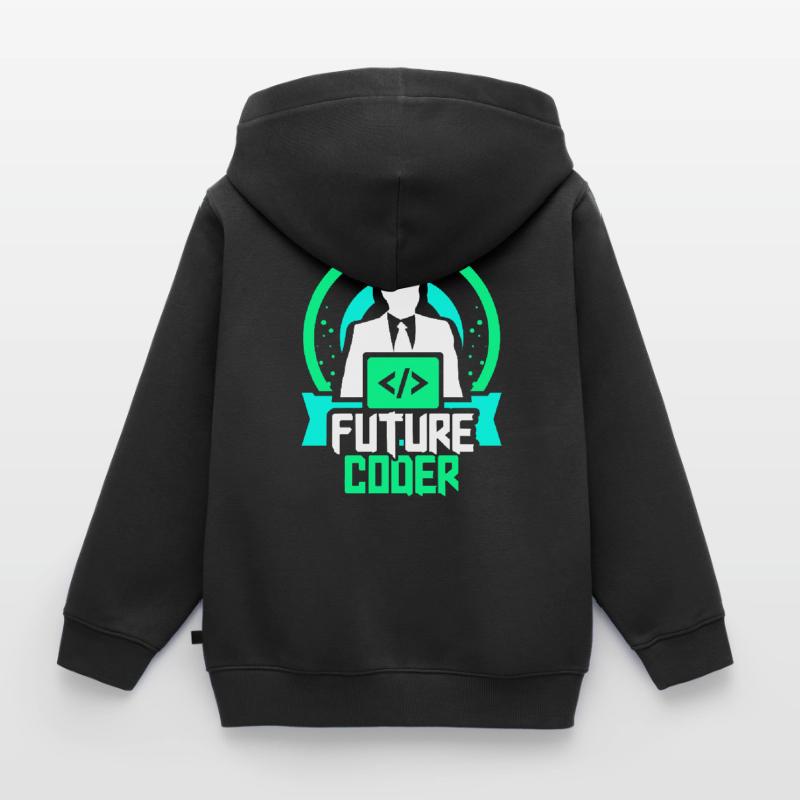 Zukünftiger Coder Coding Programmierer Code Kinder Premium Organic Zip Hoodie