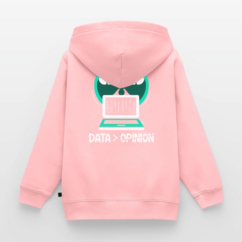 Data > Opinion Code Programmierer Coder Coding Kinder Premium Organic Zip Hoodie