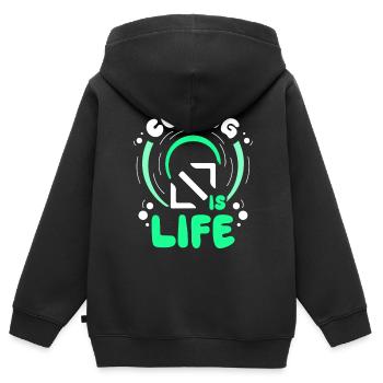 Coding Is Life Code Coder Programmer - Kids Premium Organic Zip-up Hoodie - black - Back - AI Model Kid Male (0cm)