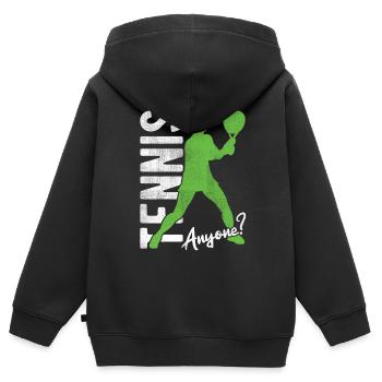 Tennisplatz Spruch Für Tennis - Kinder Premium Organic Zip Hoodie - Schwarz - Hinten - AI Model Kid Male (0cm)