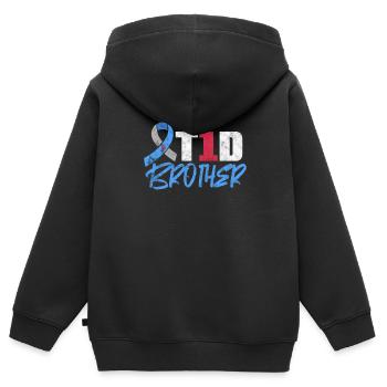 Frère - Sweat Premium à capuche zippé enfant bio - noir - Dos - AI Model Kid Male (0cm)