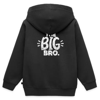 Grosser Bruder - Kinder Premium Organic Zip Hoodie - Schwarz - Hinten - AI Model Kid Male (0cm)