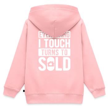 Immobilien-Händler Für Immobilien-Makler - Kinder Premium Organic Zip Hoodie - Rosa - Hinten - AI Model Kid Female (0cm)