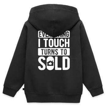 Immobilien-Händler Für Immobilien-Makler - Kinder Premium Organic Zip Hoodie - Schwarz - Hinten - AI Model Kid Male (0cm)