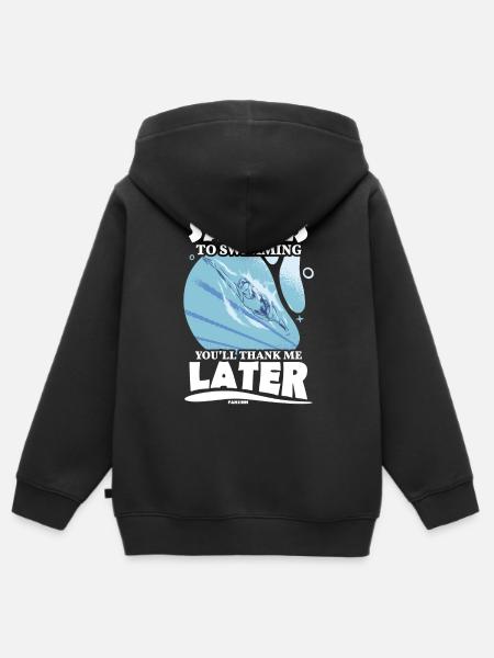 Schwimmen - Kinder Premium Organic Zip Hoodie - Schwarz