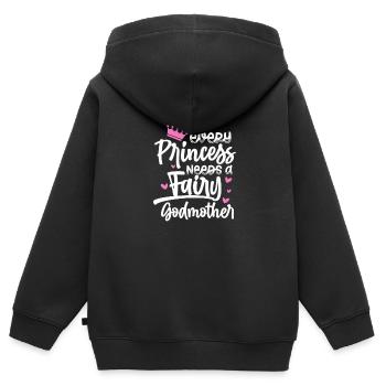 Patin - Kinder Premium Organic Zip Hoodie - Schwarz - Hinten - AI Model Kid Male (0cm)