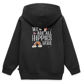 Hippie - Sweat Premium à capuche zippé enfant bio - noir - Dos - AI Model Kid Male (0cm)