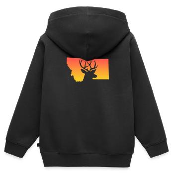 Montana - Kinder Premium Organic Zip Hoodie - Schwarz - Hinten - AI Model Kid Male (0cm)