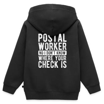 Briefträger Und Paket-Zusteller Für Postboten - Kinder Premium Organic Zip Hoodie - Schwarz - Hinten - AI Model Kid Male (0cm)