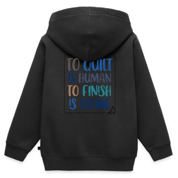 Quilten von Tagesdecken - Kinder Premium Organic Zip Hoodie - Schwarz - Hinten - AI Model Kid Male (0cm)