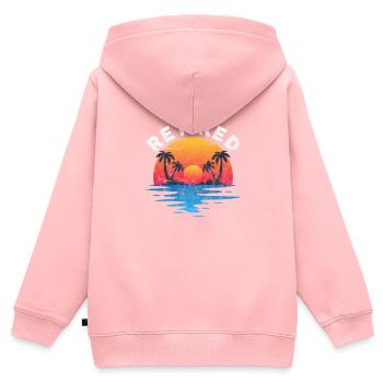 Ruhestand - Kinder Premium Organic Zip Hoodie - Rosa - Hinten - AI Model Kid Female (0cm)