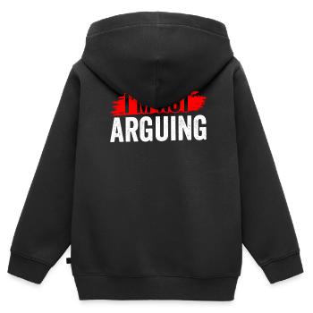 Ich Streite Mich Nicht Argument Argumentieren - Kinder Premium Organic Zip Hoodie - Schwarz - Hinten - AI Model Kid Male (0cm)