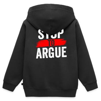 Aufhören Zu Streiten Argumentieren Argument - Kinder Premium Organic Zip Hoodie - Schwarz - Hinten - AI Model Kid Male (0cm)