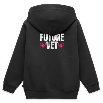 Tierarzt - Kinder Premium Organic Zip Hoodie - Schwarz - Hinten - AI Model Kid Male (0cm)