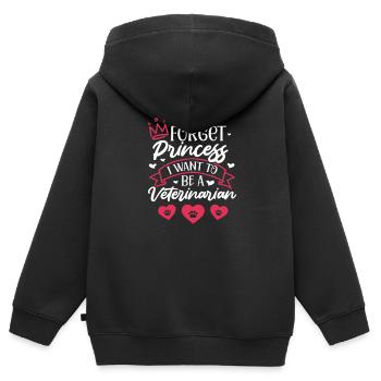 Tierarzt - Kinder Premium Organic Zip Hoodie - Schwarz - Hinten - AI Model Kid Male (0cm)