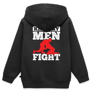 Grappling Martial Arts Wrestling - Kinder Premium Organic Zip Hoodie - Schwarz - Hinten - AI Model Kid Male (0cm)
