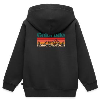Colorado - Kinder Premium Organic Zip Hoodie - Schwarz - Hinten - AI Model Kid Male (0cm)