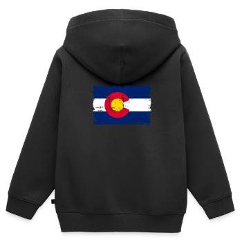 Colorado - Kinder Premium Organic Zip Hoodie - Schwarz - Hinten - AI Model Kid Male (0cm)