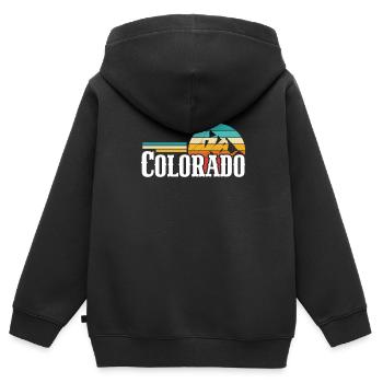 Colorado - Kinder Premium Organic Zip Hoodie - Schwarz - Hinten - AI Model Kid Male (0cm)