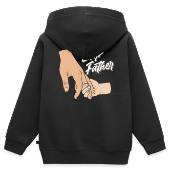 Beau-père Beau-père Fête des pères Beau-père - Sweat Premium à capuche zippé enfant bio - noir - Dos - AI Model Kid Male (0cm)