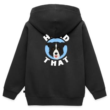 Border Collie - Kids Premium Organic Zip-up Hoodie - black - Back - AI Model Kid Male (0cm)