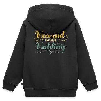 Another weekend, another wedding for - Kids Premium Organic Zip-up Hoodie - black - Back - AI Model Kid Male (0cm)